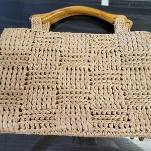 Vintage Dayne Taylor Rafia  purse 70"